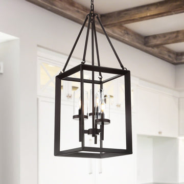Anna 12" Metal/Glass LED Pendant - JONATHAN Y